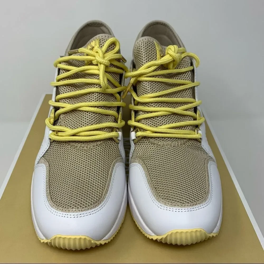 Michael Kors White and Gold Women's Sneakers - Picture 5 of 12